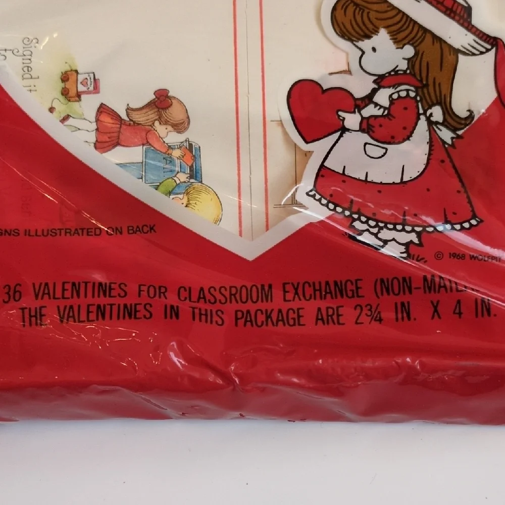 NIP Vtg 1968 Hallmark Joan Walsh Anglund Classroom Valentine Cards - Cat Hearts‎